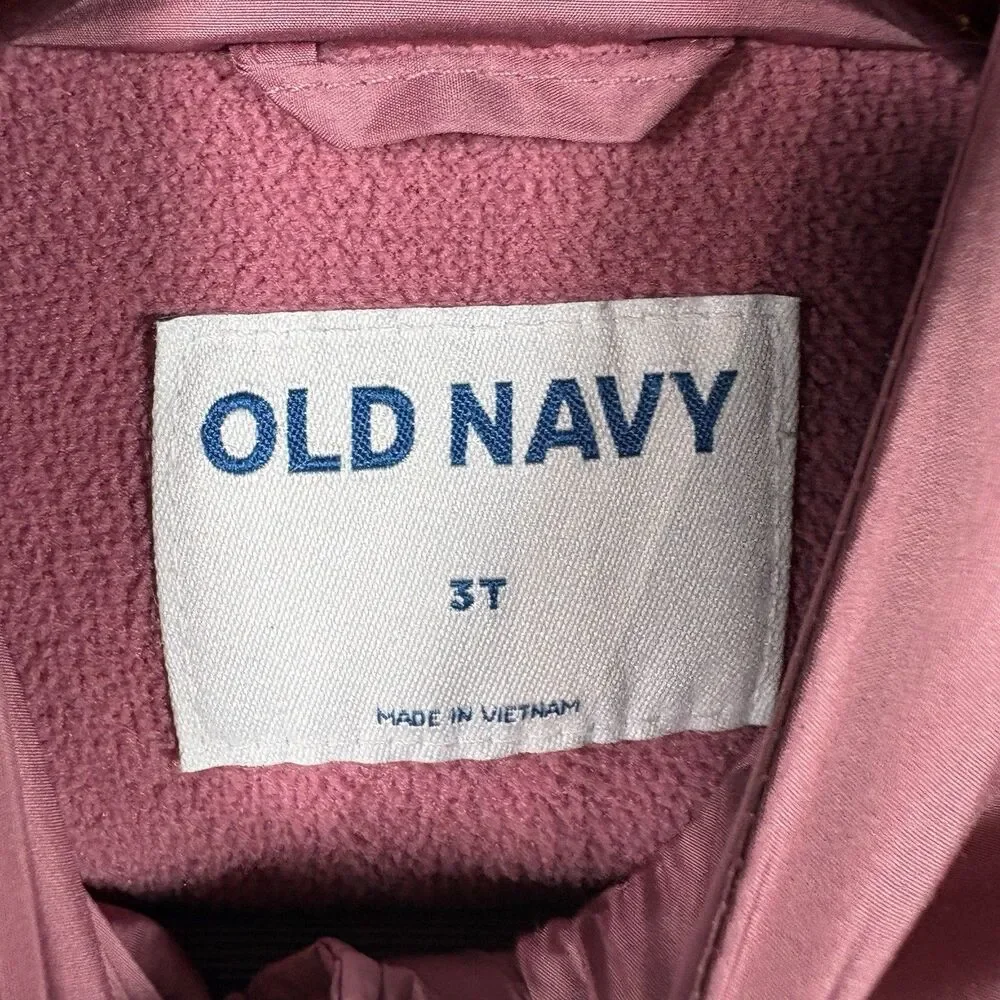 Old Navy Puffer Vest Girls 3T Lightweight Cozy Winter Outerwear Soft Pink